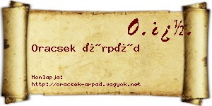 Oracsek Árpád névjegykártya
